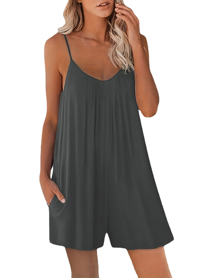 Stilla | Lækre lomme-sommer-enfarvet shorts-overall