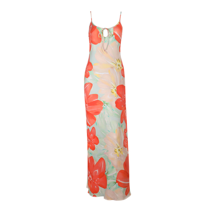 Kvinder Floral Broderet Maxikjole Stilla