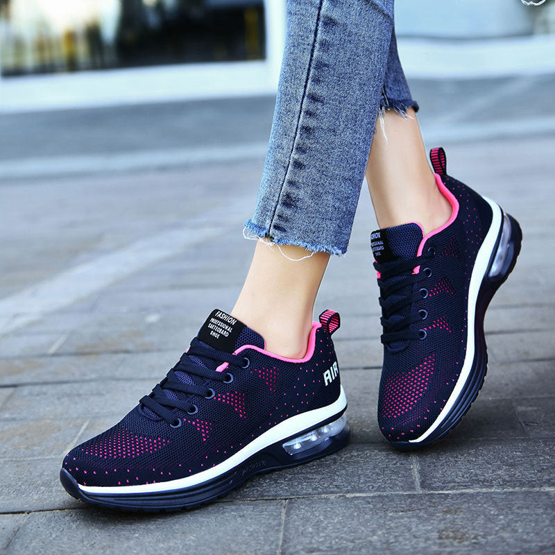 Dame Air-Cushioned Lifestyle-Sneakers med åndbart mesh-oberstof Stilla