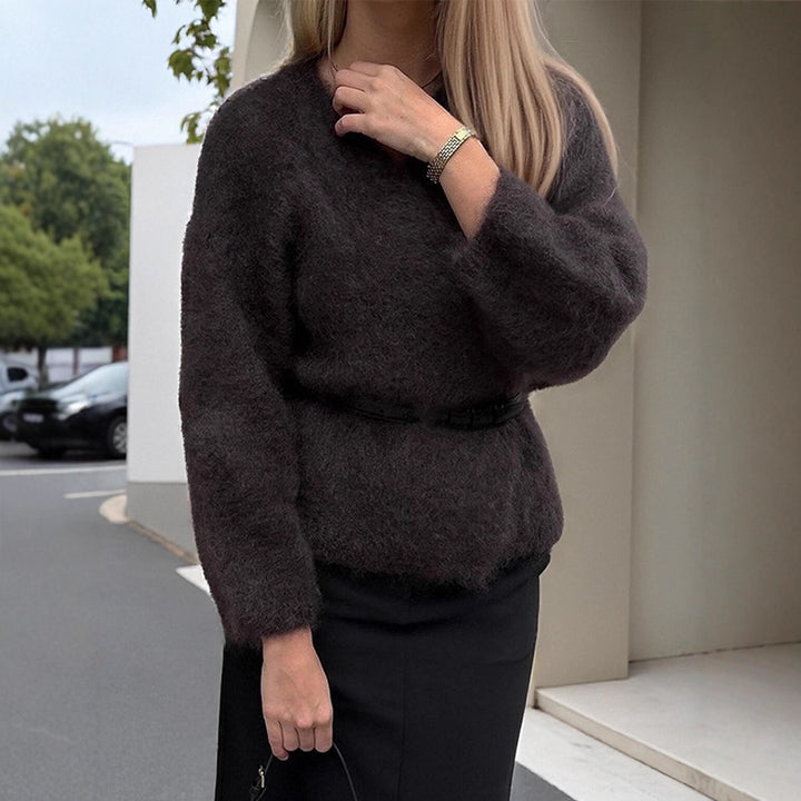 Damer hyggelig pullover med afslappet snit og dyb V-hals Stilla