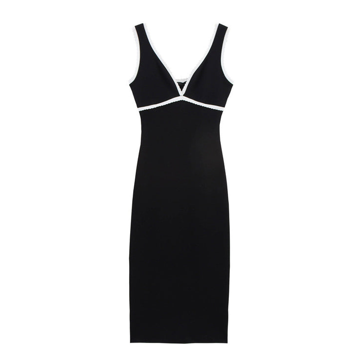 Femme Elegante V-hals Bodycon kjole med spidse accenter Stilla