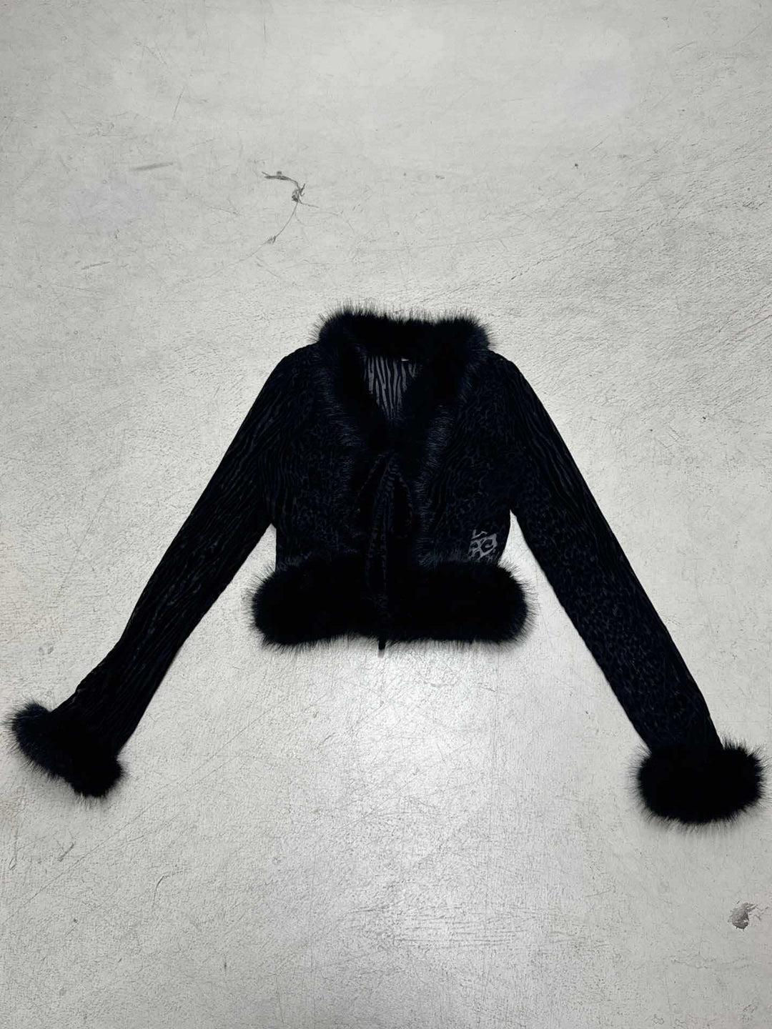 Damen eleganter Rock mit Tiermuster und luxuriösem Fellsaum Skovae