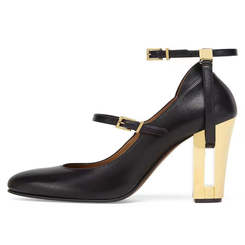 Dame High Heeled Mary Jane Pumps med smart ankle strap design Stilla