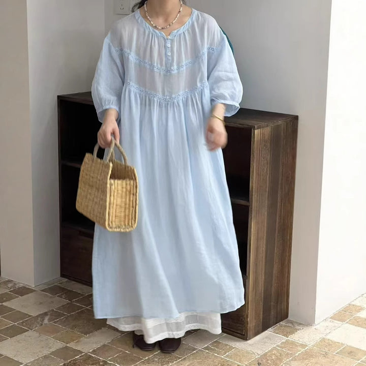 Femme Bohemsk Stil Maxikjole med lagdelt kant Stilla