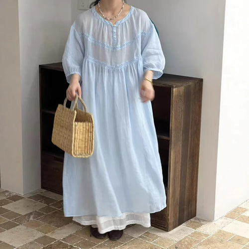 Femme Bohemsk Stil Maxikjole med lagdelt kant Stilla