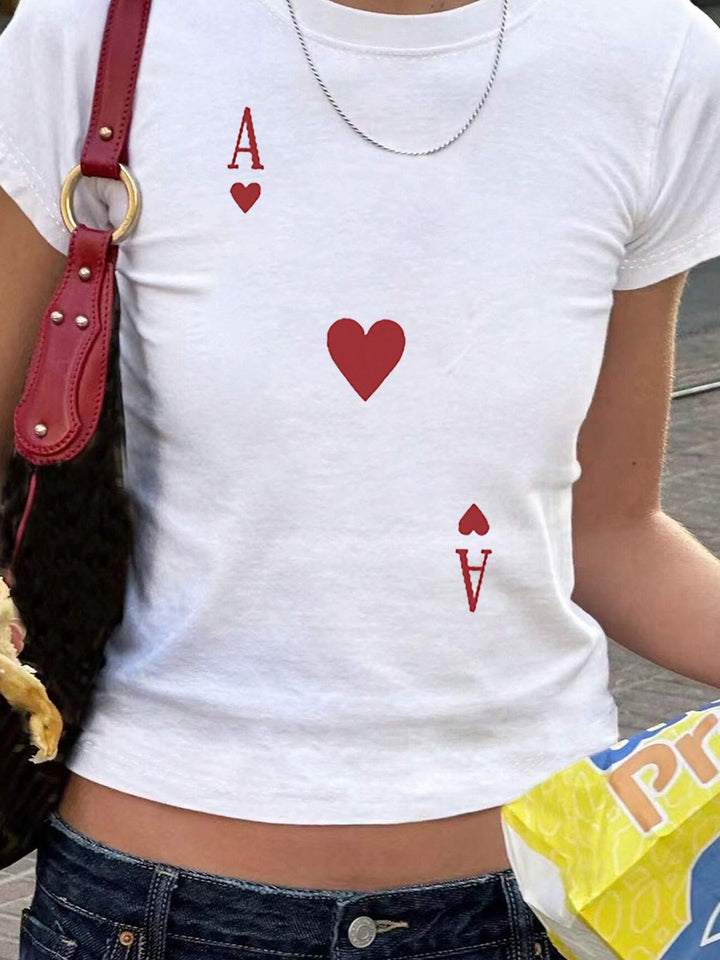 Dame T-shirt med legende kattemotiv og sarte vinger Skovae