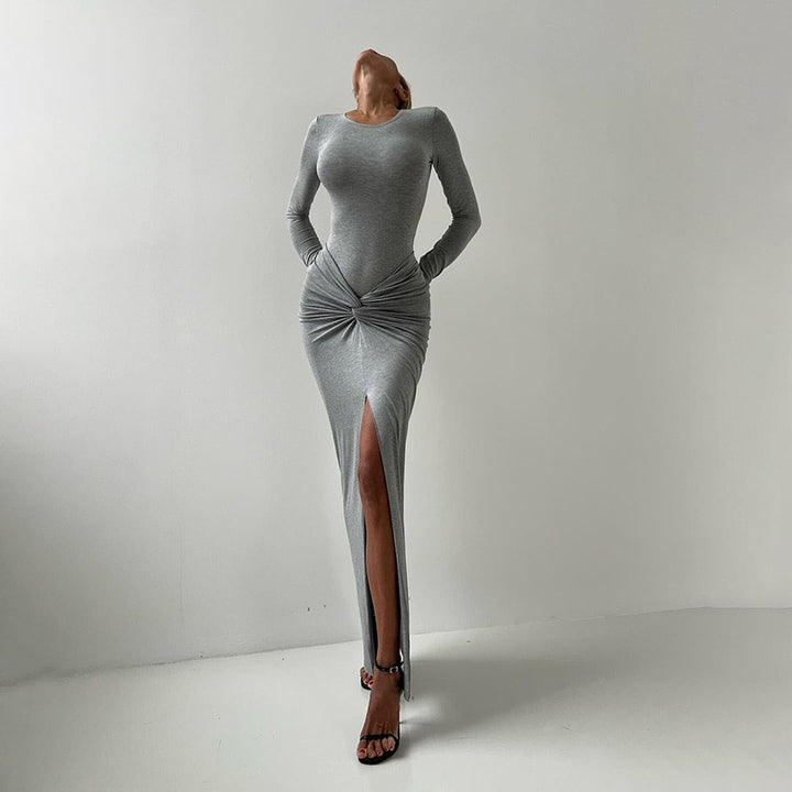Damer elegant Maxikjole med figurformende snit og raffineret drapering Stilla