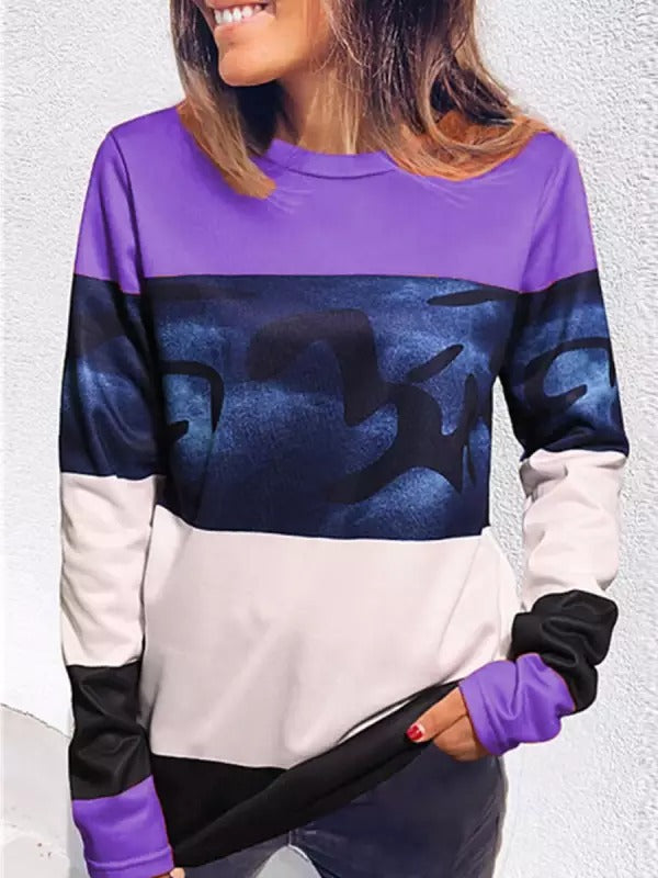 Stilla | Casual Print Rund Hals Langærmet Sweatshirt