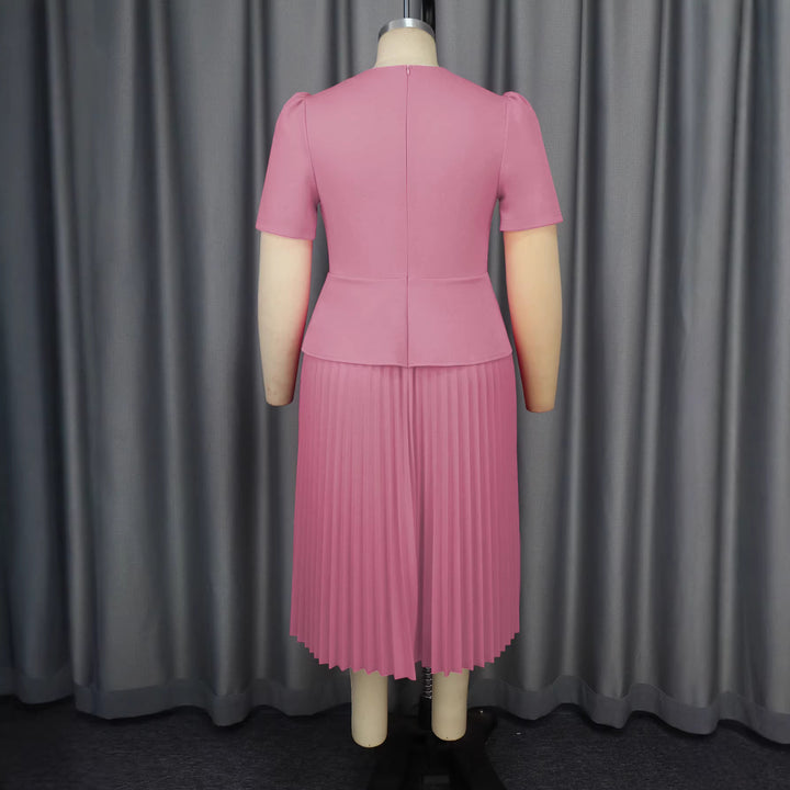 Damer elegant blazer-kjole med plisseret nederdel Skovae