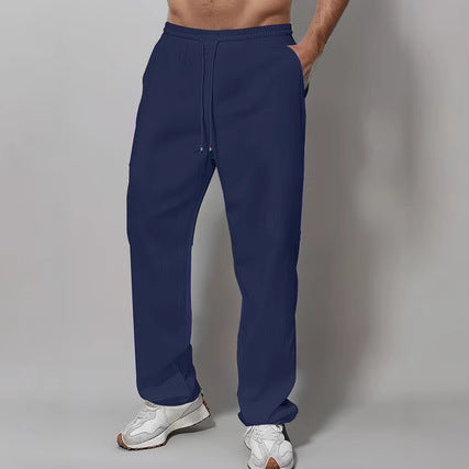 Herre Sporty Afslappet Fit Joggingbukser med Elastisk Talje og Sidelommer Skovae