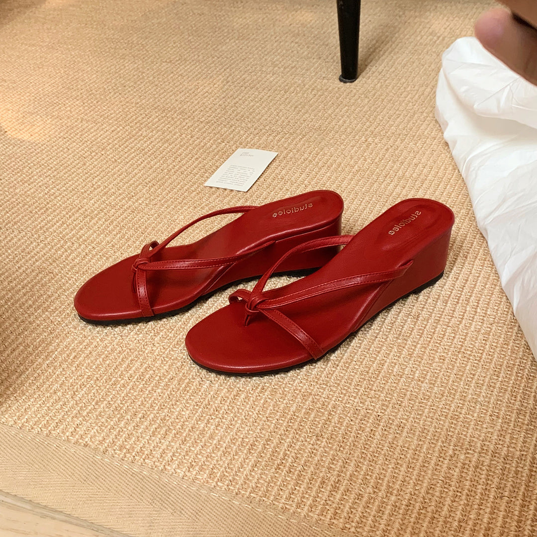 Dame Elegante Wedge Flip-Flops Stilla