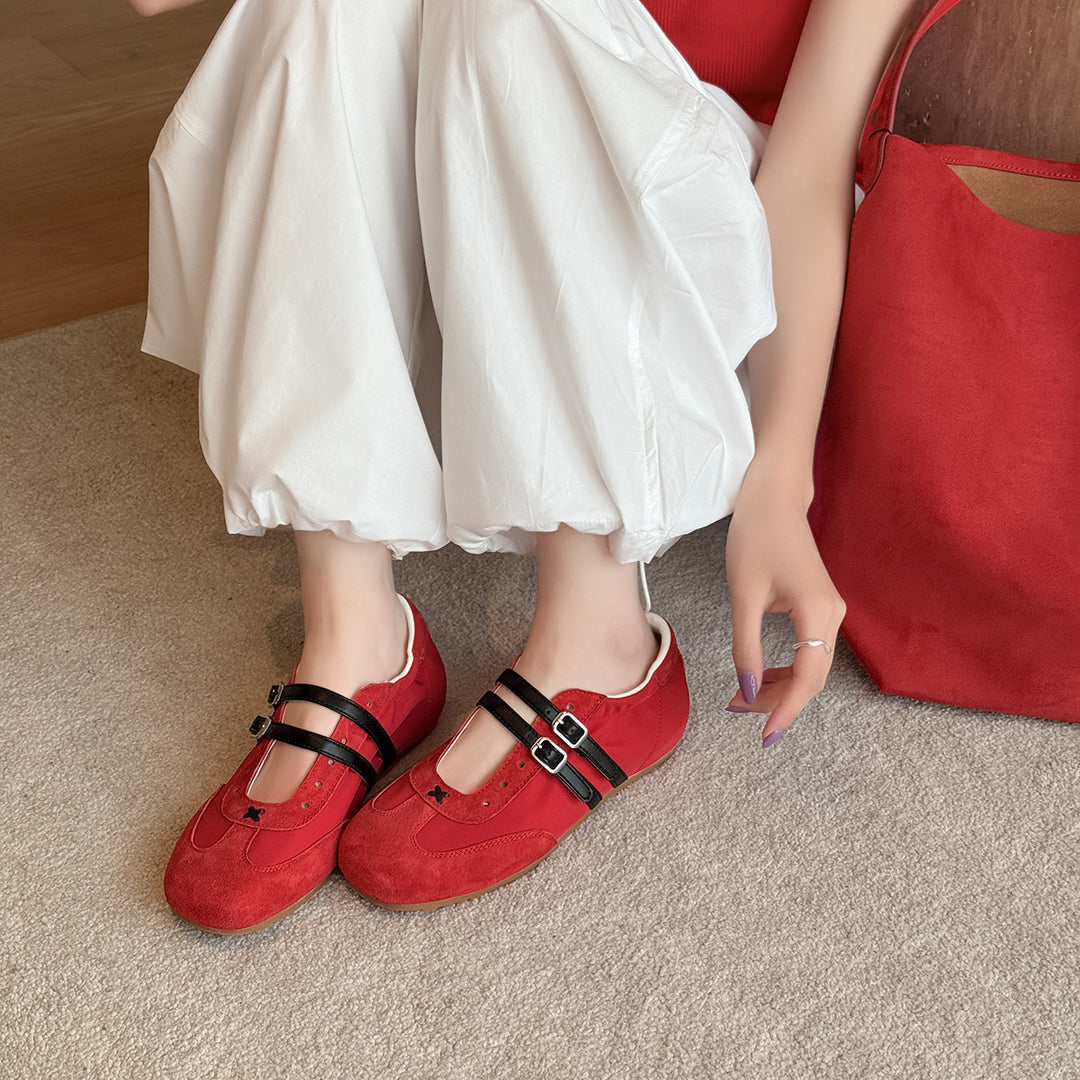 Femme Elegante Krydsrem Ballerinas Stilla
