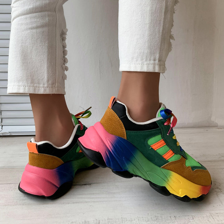 Dame Farverige Chunky Sport Sneakers Stilla