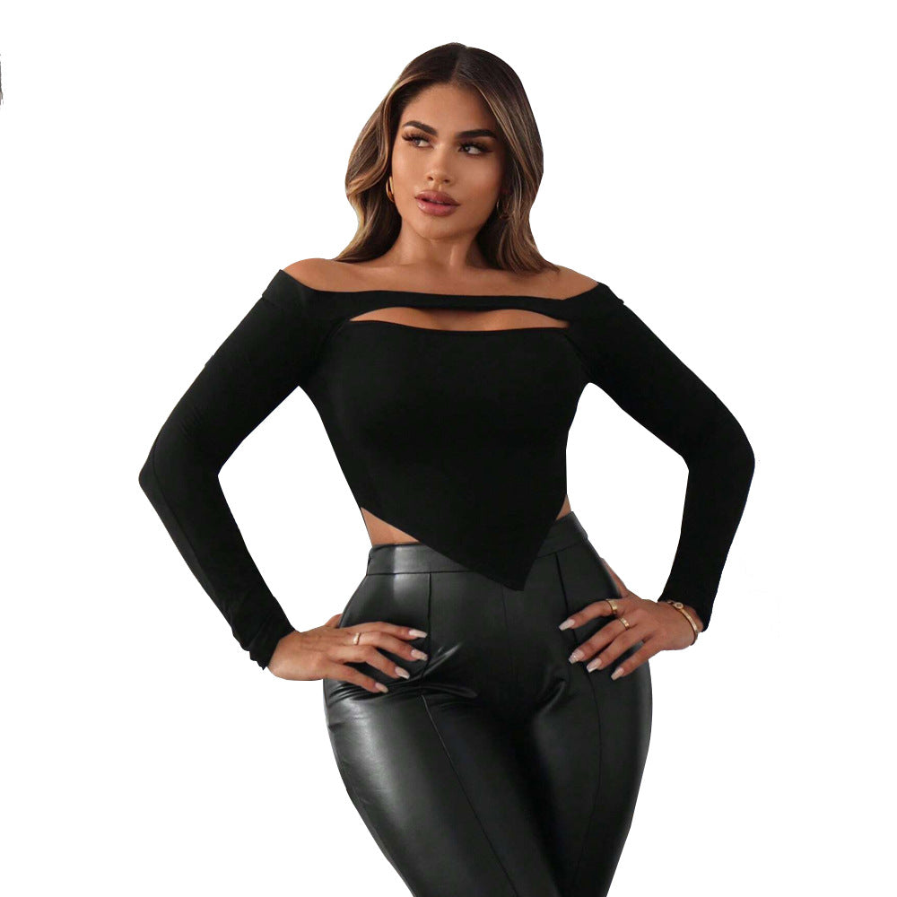 Kvinders off-shoulder top med kontrasterende udskæringsdetaljer og tætsiddende silhuet Stilla