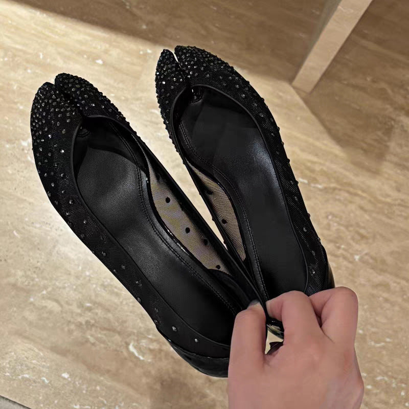 Femme Elegante Strass-prydede Ballerinas Stilla