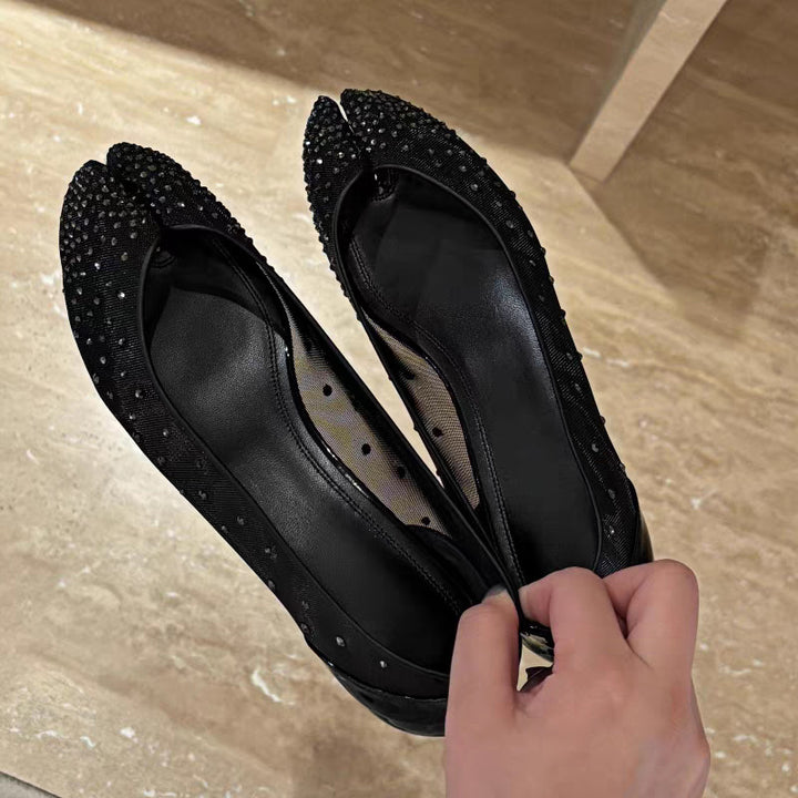 Femme Elegante Strass-prydede Ballerinas Stilla