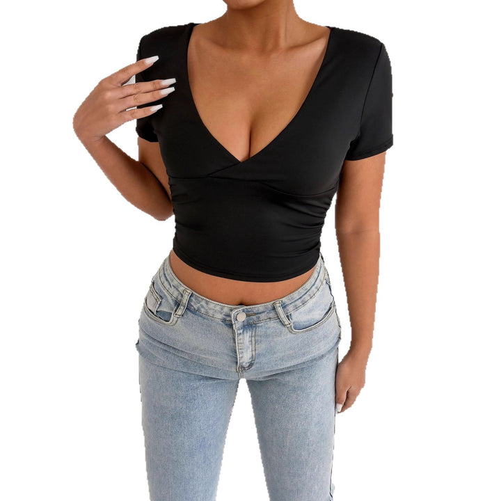 Dame kortærmet bodycon top Skovae