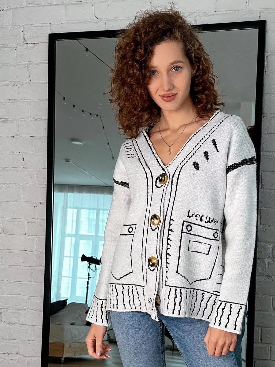 Femme Statement Oversized Strikcardigan Stilla