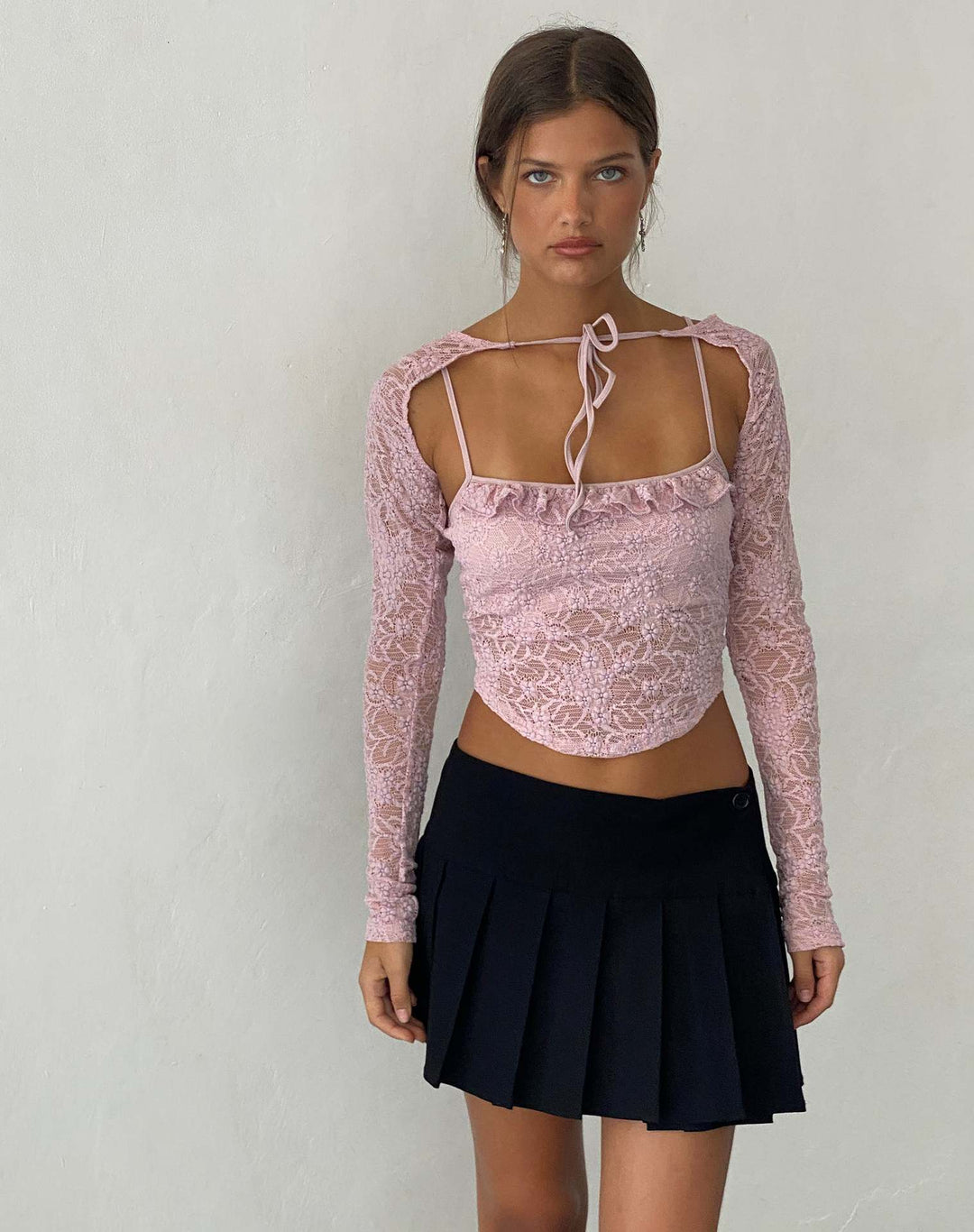 Damer Intricate Lace Langærmet Top Stilla