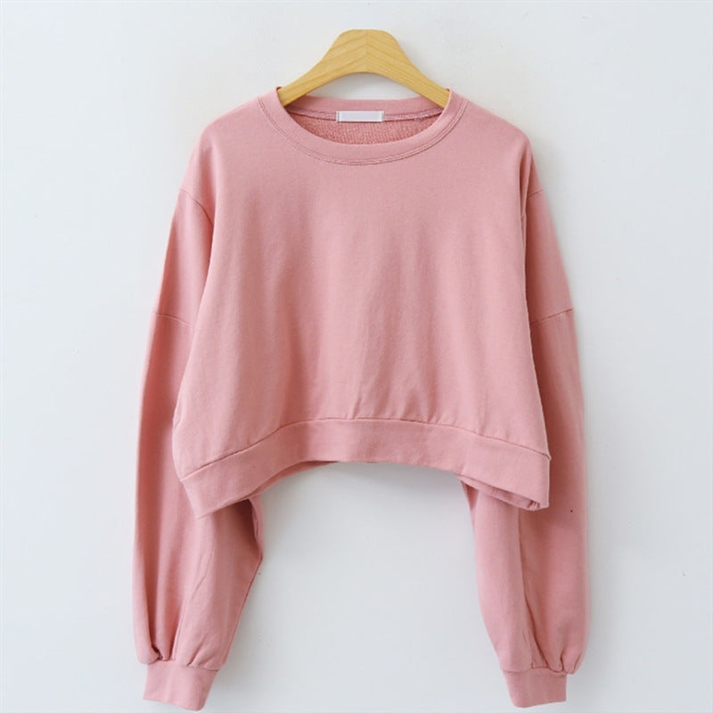 Dame cropped sweater med ballonærmer Stilla