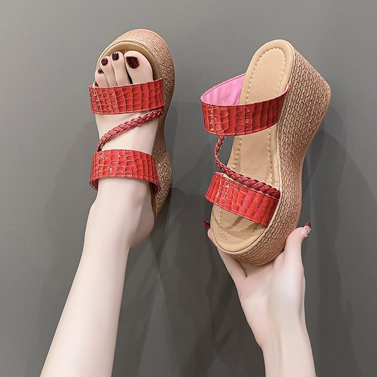 Dame Wedge-sandaler med flettet overdel og komfortabelt fodbånd Stilla