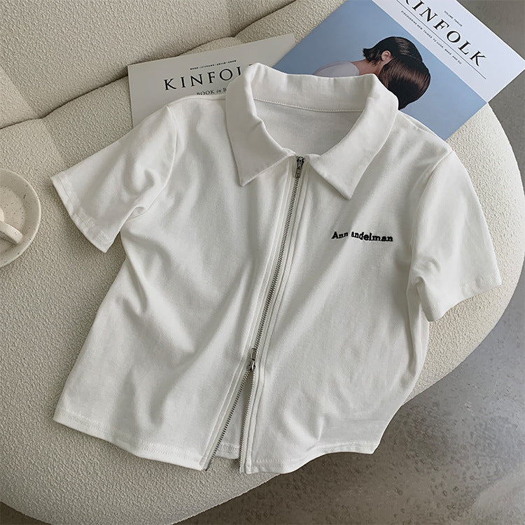 Femme Kortærmet Lynlås Polo Shirt Stilla