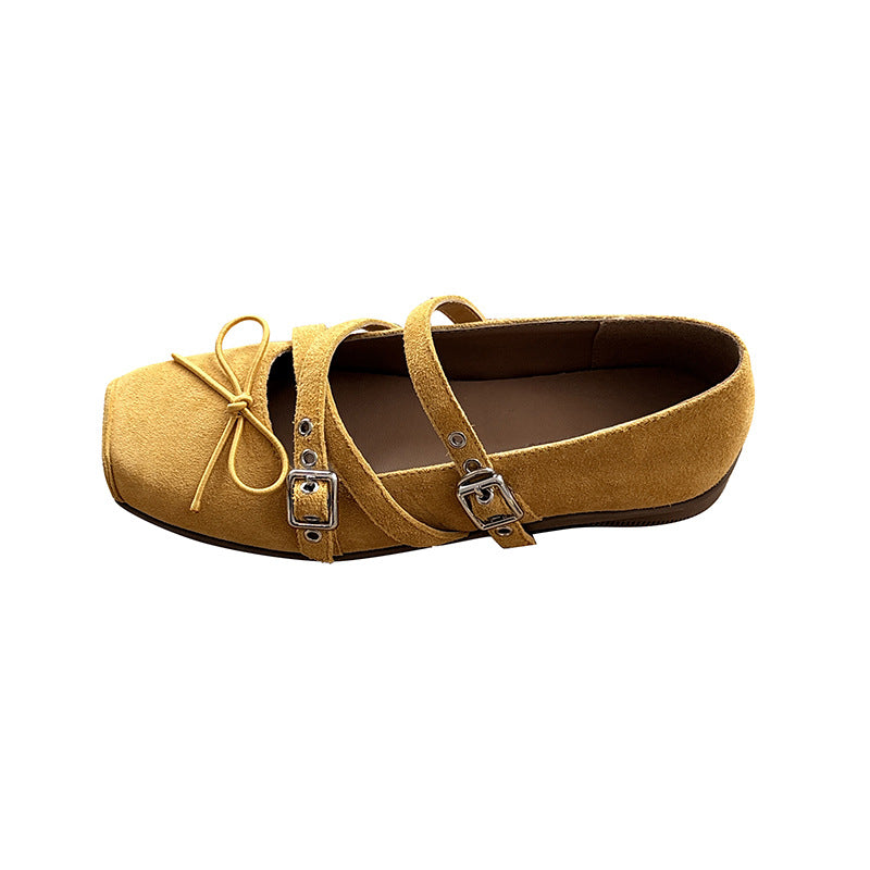 Femme Stilfulde Remmene Detalje Ballerinas Stilla