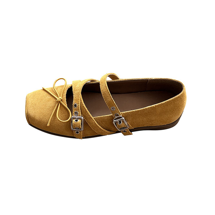 Femme Stilfulde Remmene Detalje Ballerinas Stilla