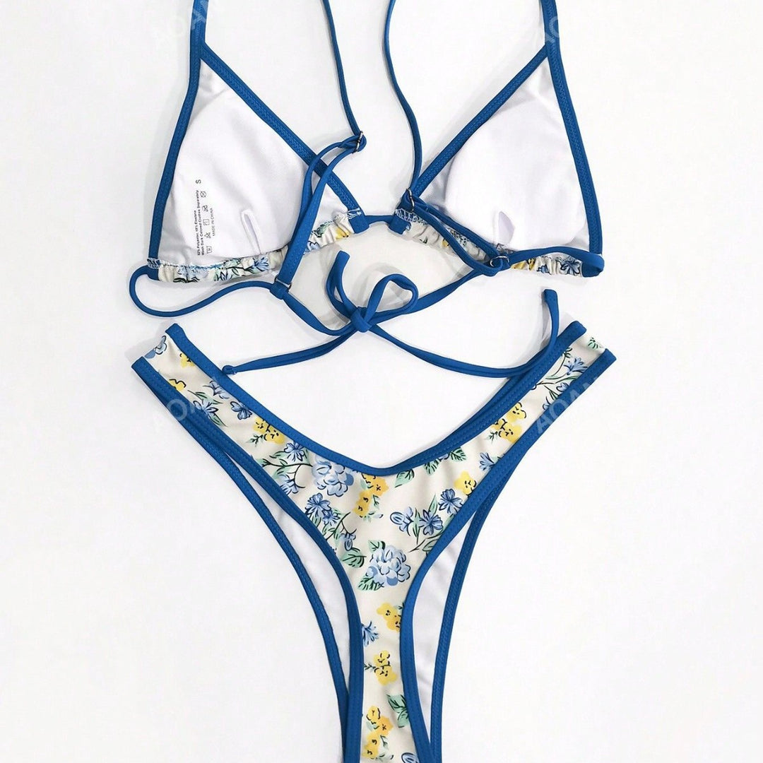 Damer bikinisæt med blomstret design Skovae