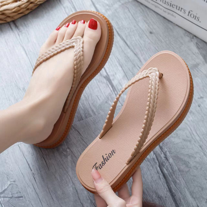 Dame Komfortable Flip-Flops med flettede remme og ergonomisk sål Stilla