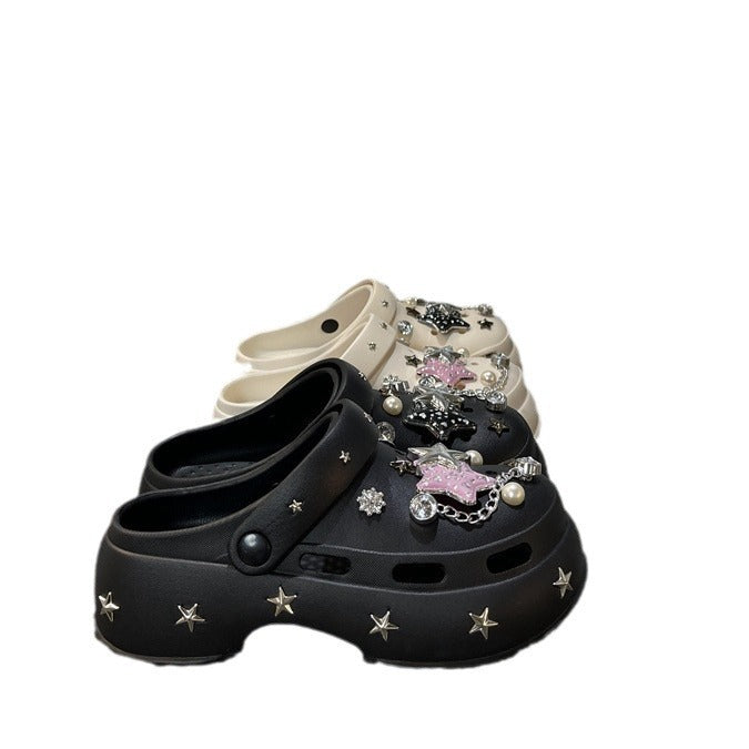 Dame Kreative og fashionable Clogs med funklerende applikationer Stilla