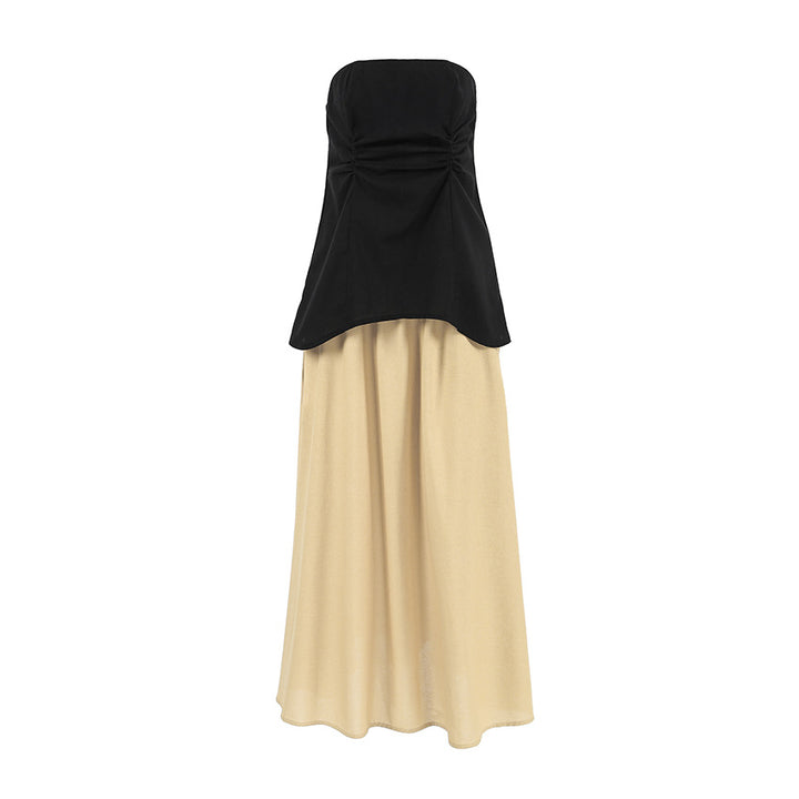 Dame Strapless Top og Maxiskørt Sæt Stilla