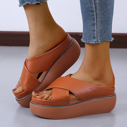 Dame platform-sandaler med elegant krydsbånd-design og skridsikker sål Stilla