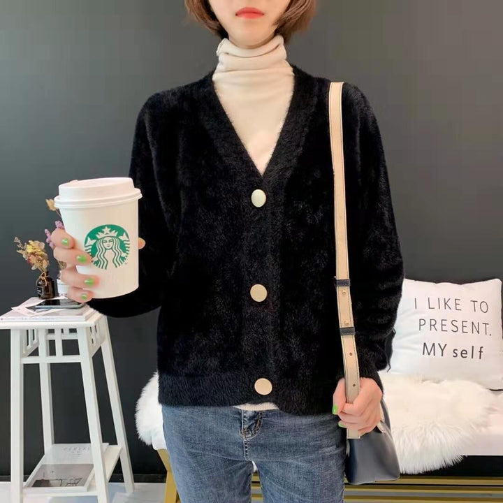 Kvinders Cozy Cardigan med Store Knapper Stilla