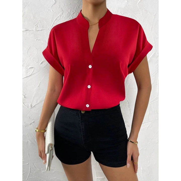 Dame Chic Mandarinkrave Bluse Stilla