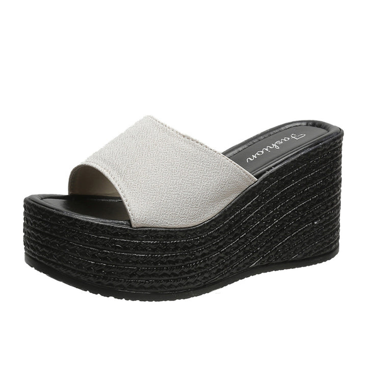 Damer kilehæls slippers med flettet design Stilla