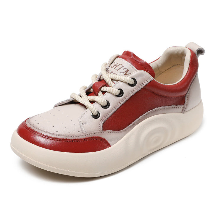 Dame Fritids Læder Sneakers med polstret sål Stilla