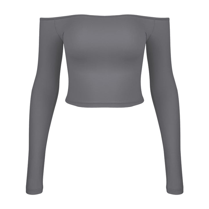 Dame Off-Shoulder Crop-Top med Lange ærmer Stilla
