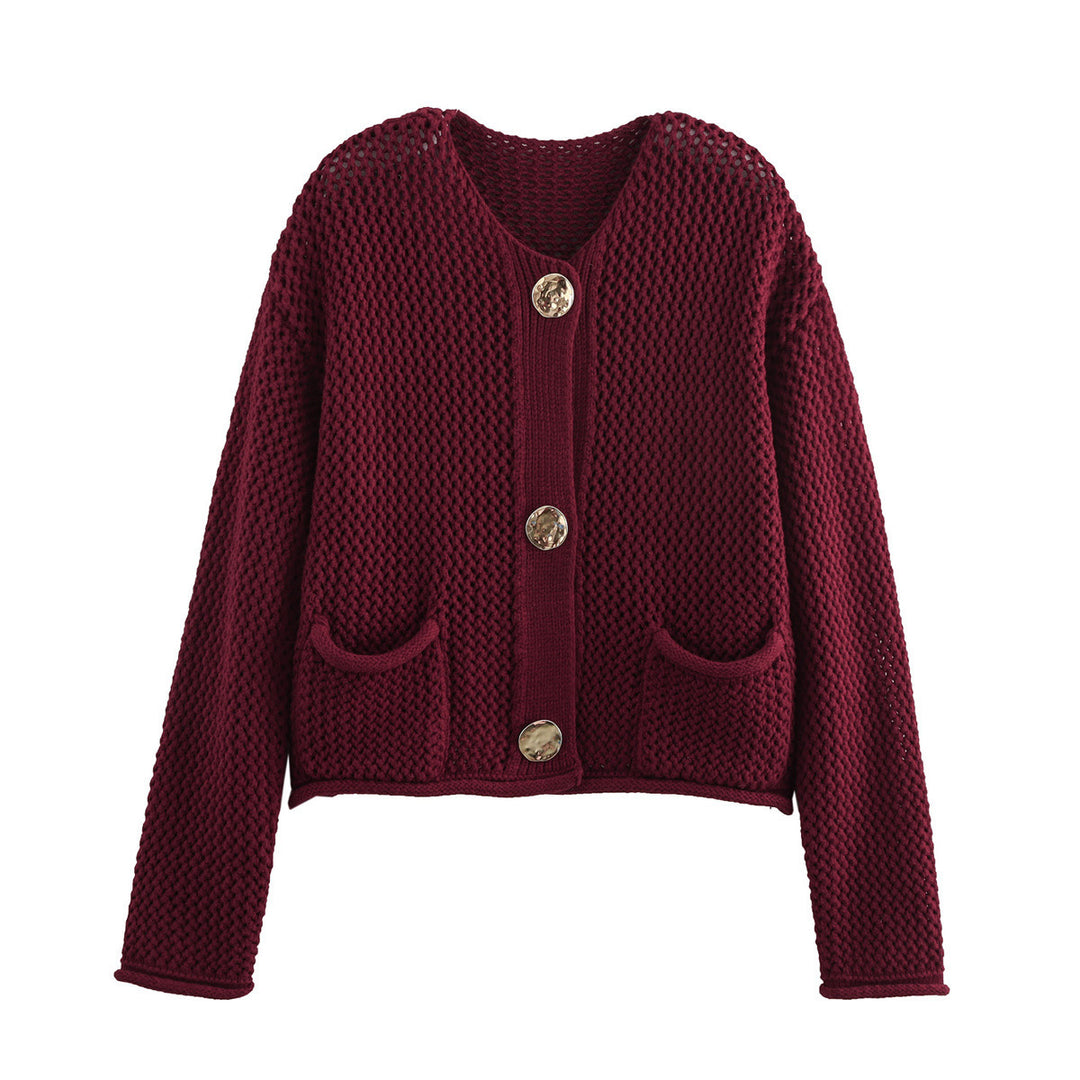 Femme Chunky Strikjakke med frontlommer Stilla