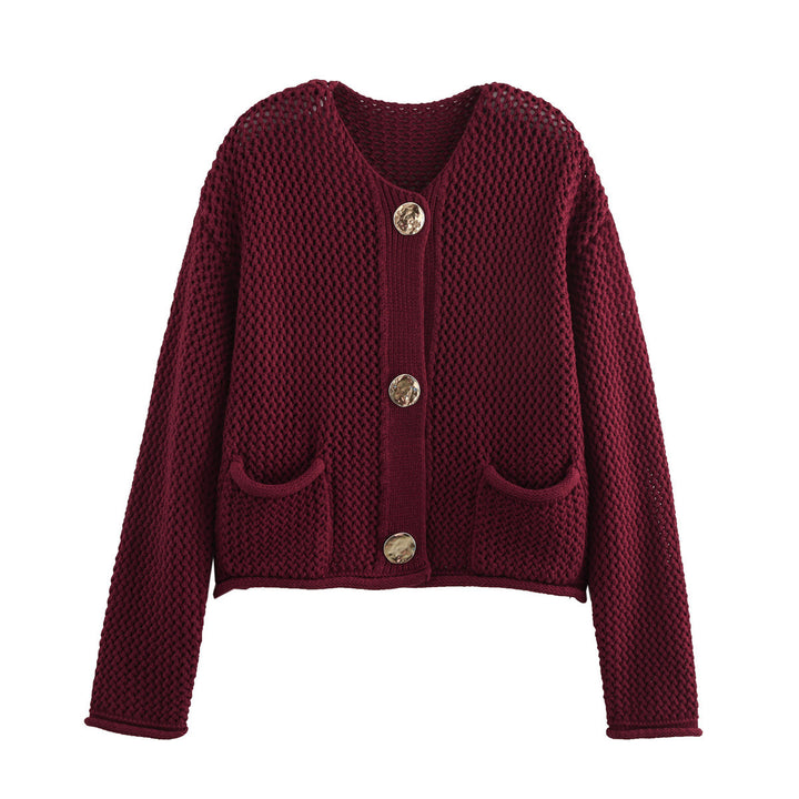 Femme Chunky Strikjakke med frontlommer Stilla