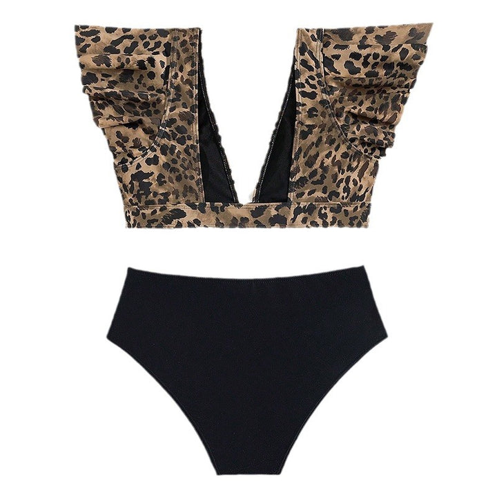 Dame bikini-sæt med voluminøse flæseærmer og høj skæring Stilla