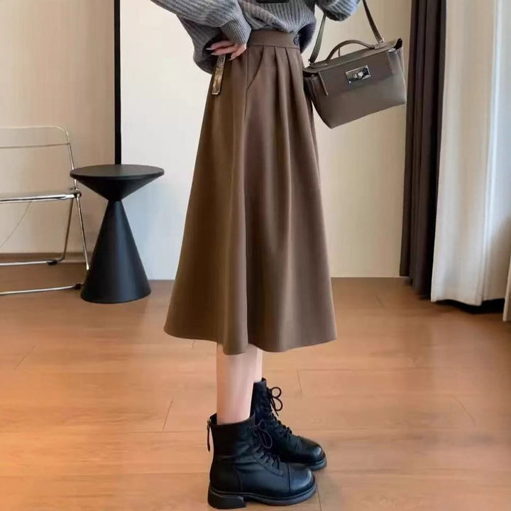 Damer elegant midi nederdel med subtile plisseer Stilla
