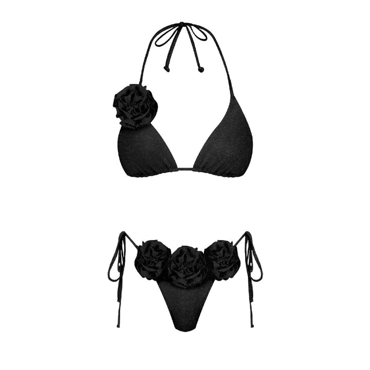 Dame Bikini-sæt med floral accent og raffineret snøring Stilla