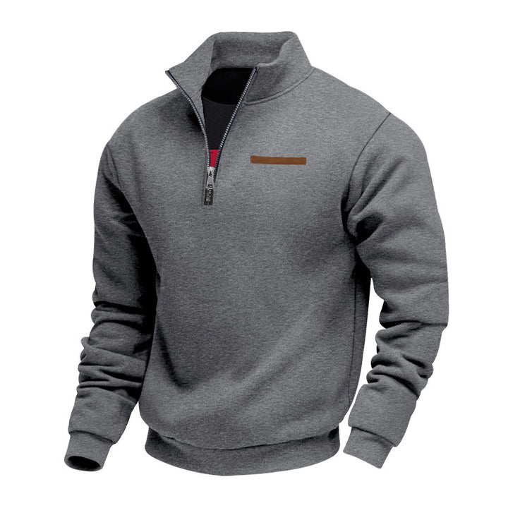 Herre fleece-pullover med høj hals og lynlås Stilla