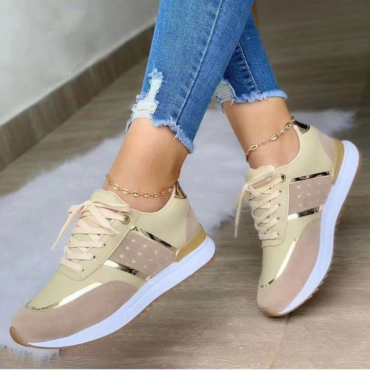 Dame Sporty Sneakers med fashionable Metallic-detaljer og åndbart overmateriale Stilla