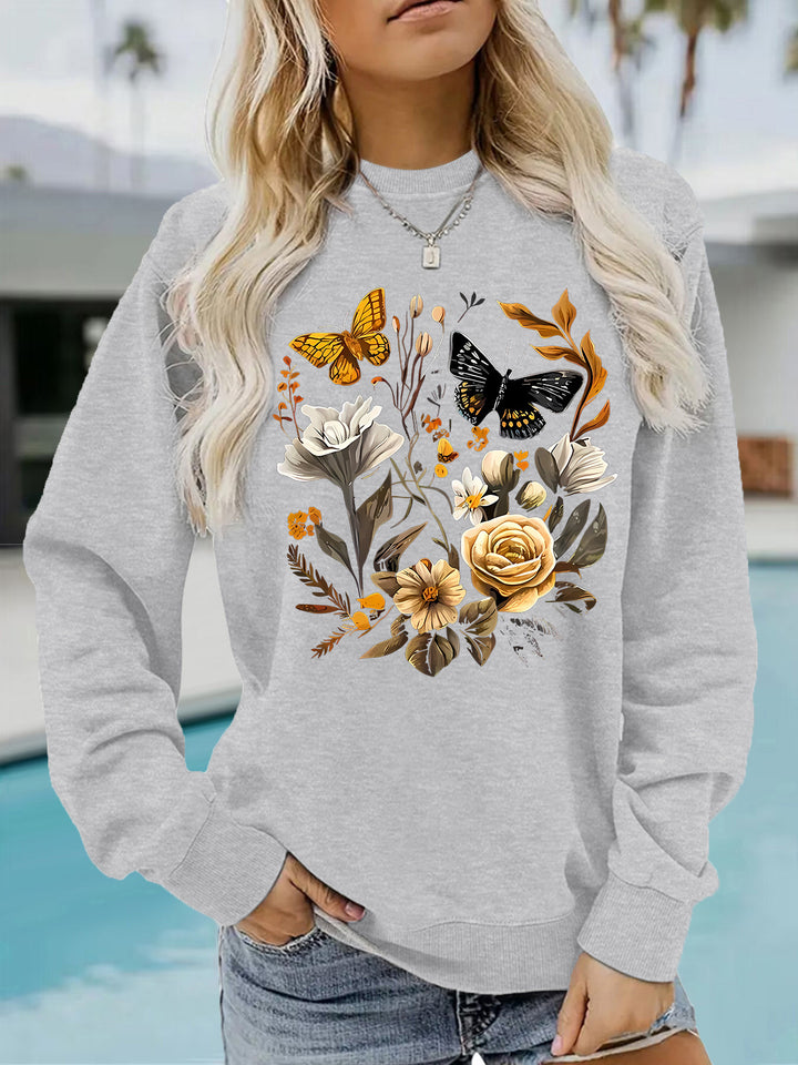 Kvinde sweatshirt med blomstertryk og afslappet pasform Stilla