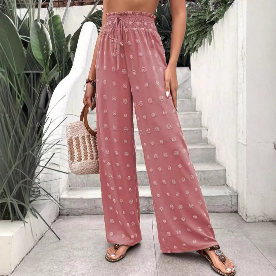 Dame Trendy Bred Sommerbukser med elastisk talje og blomsterdesign Stilla