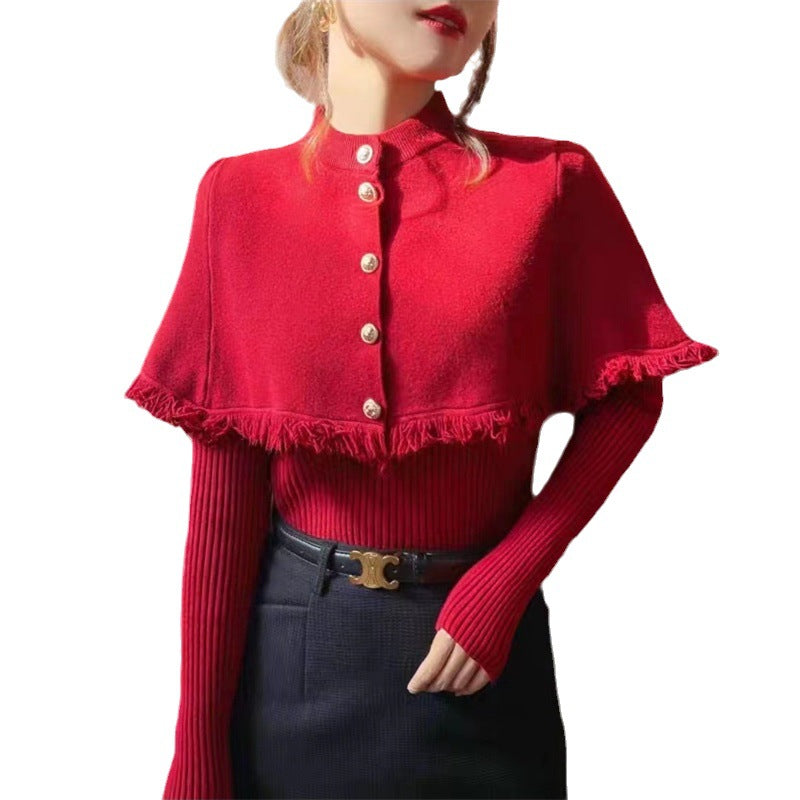 Damer fashionable top med frynset design og knapdetaljer Stilla