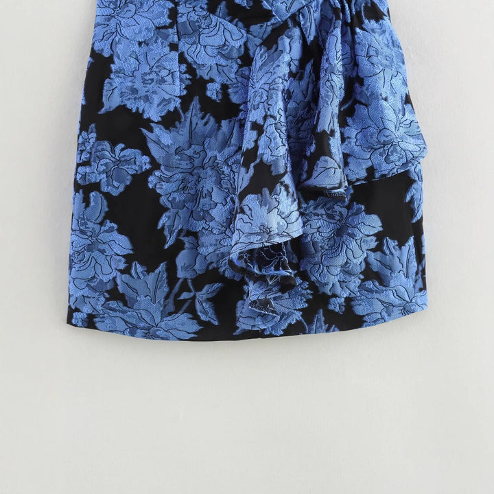 Femme Asymmetrisk Floral Wickel-Mini-Kjole Stilla