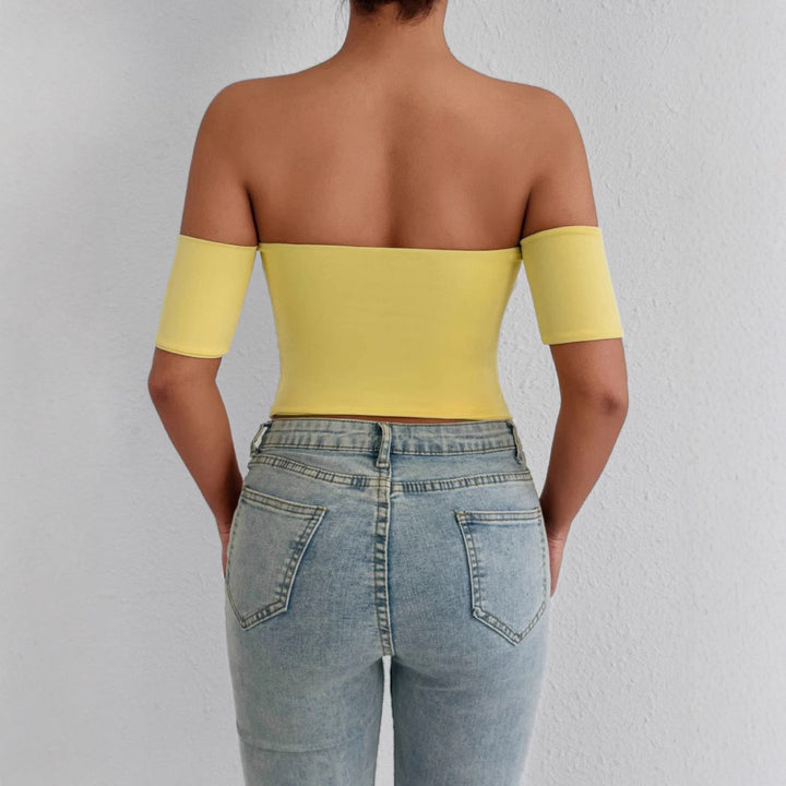 Dame Off-Shoulder Top med figurformende snit Skovae